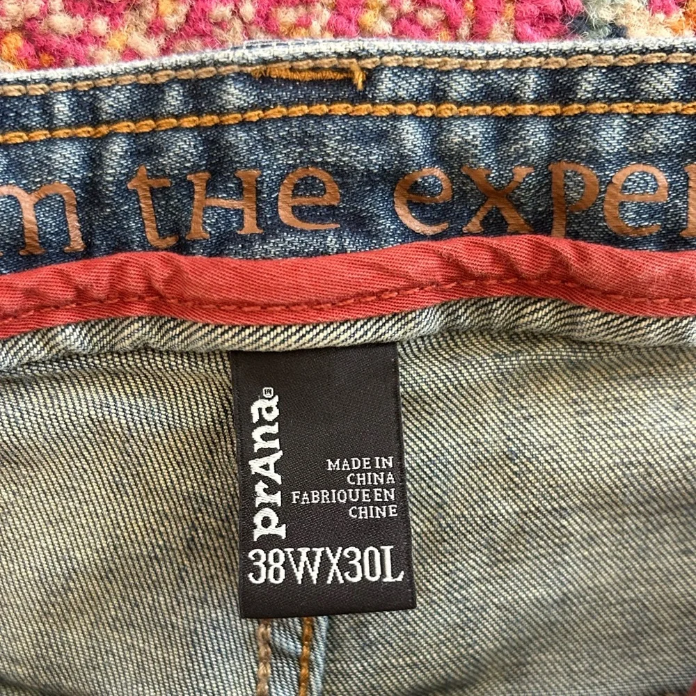 PrAna | Men's Medium Blue Denim Axiom Straight Leg Zip Fly Jeans Size 38W X 30L